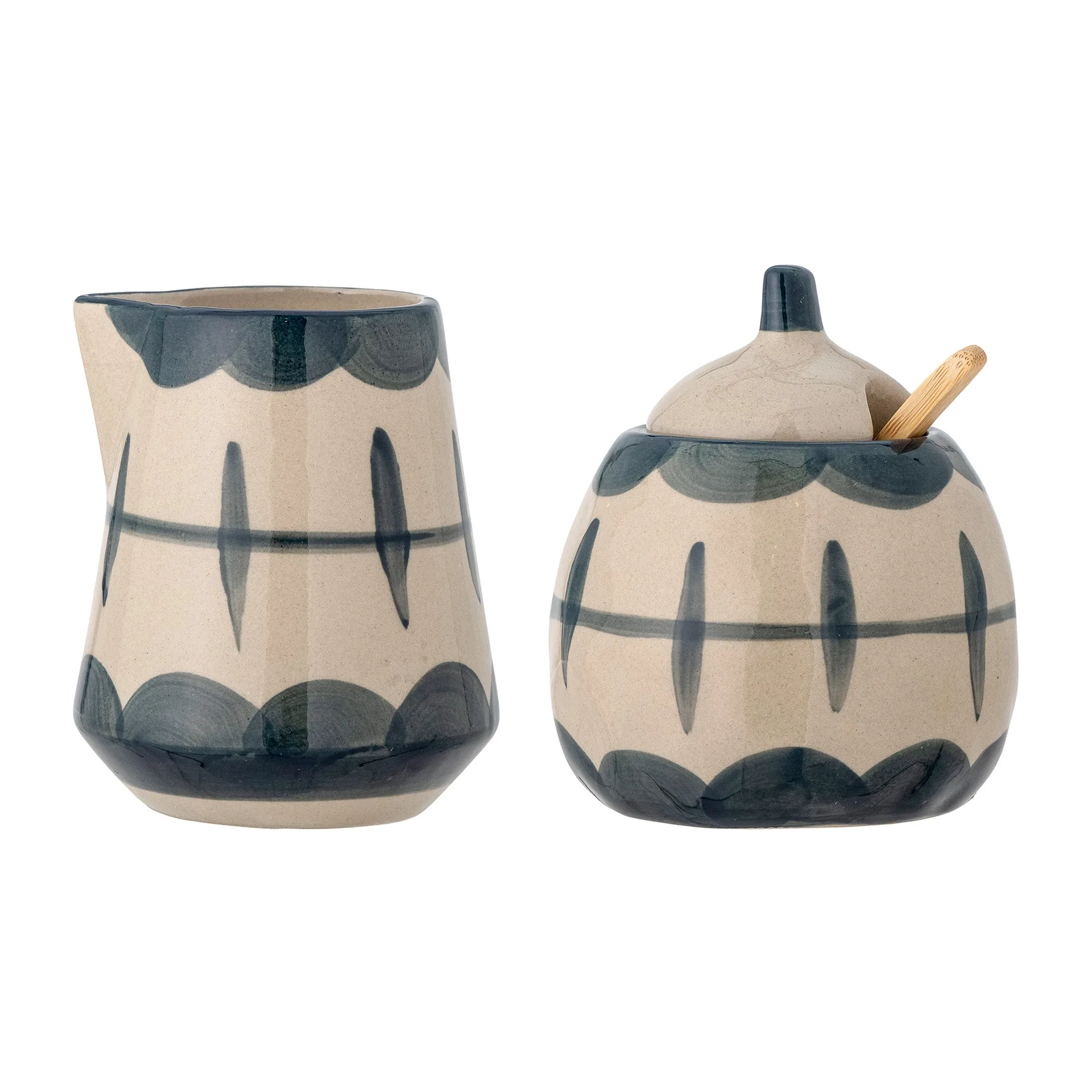 Allium ミルクピッチャー & シュガーボウル, Blue waves-bamboo Bloomingville | ブルーミングヴィル