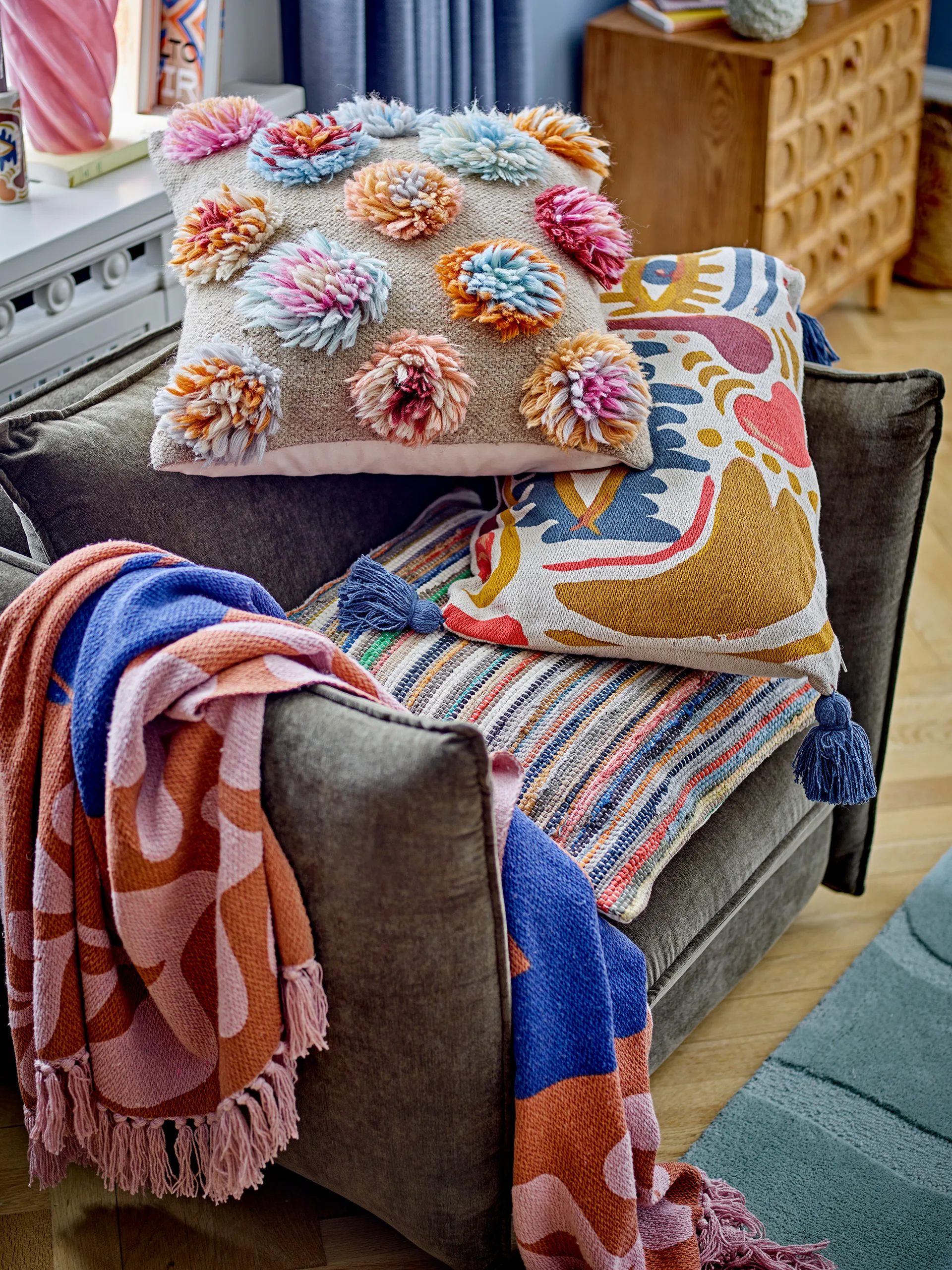 Atle ブランケット 130x160 cm, Brown Bloomingville | ブルーミングヴィル