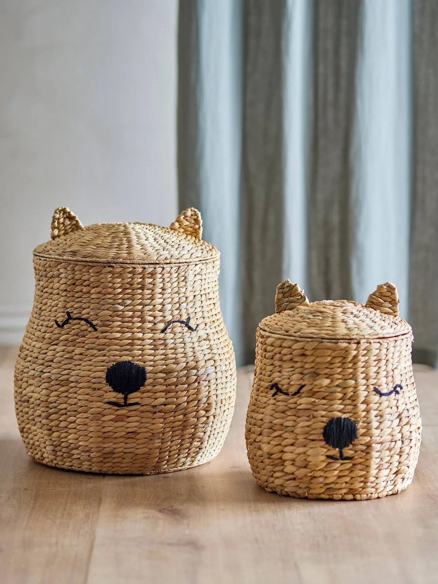 Berny ふた付きバスケット, Nature, 2 pieces Bloomingville | ブルーミングヴィル