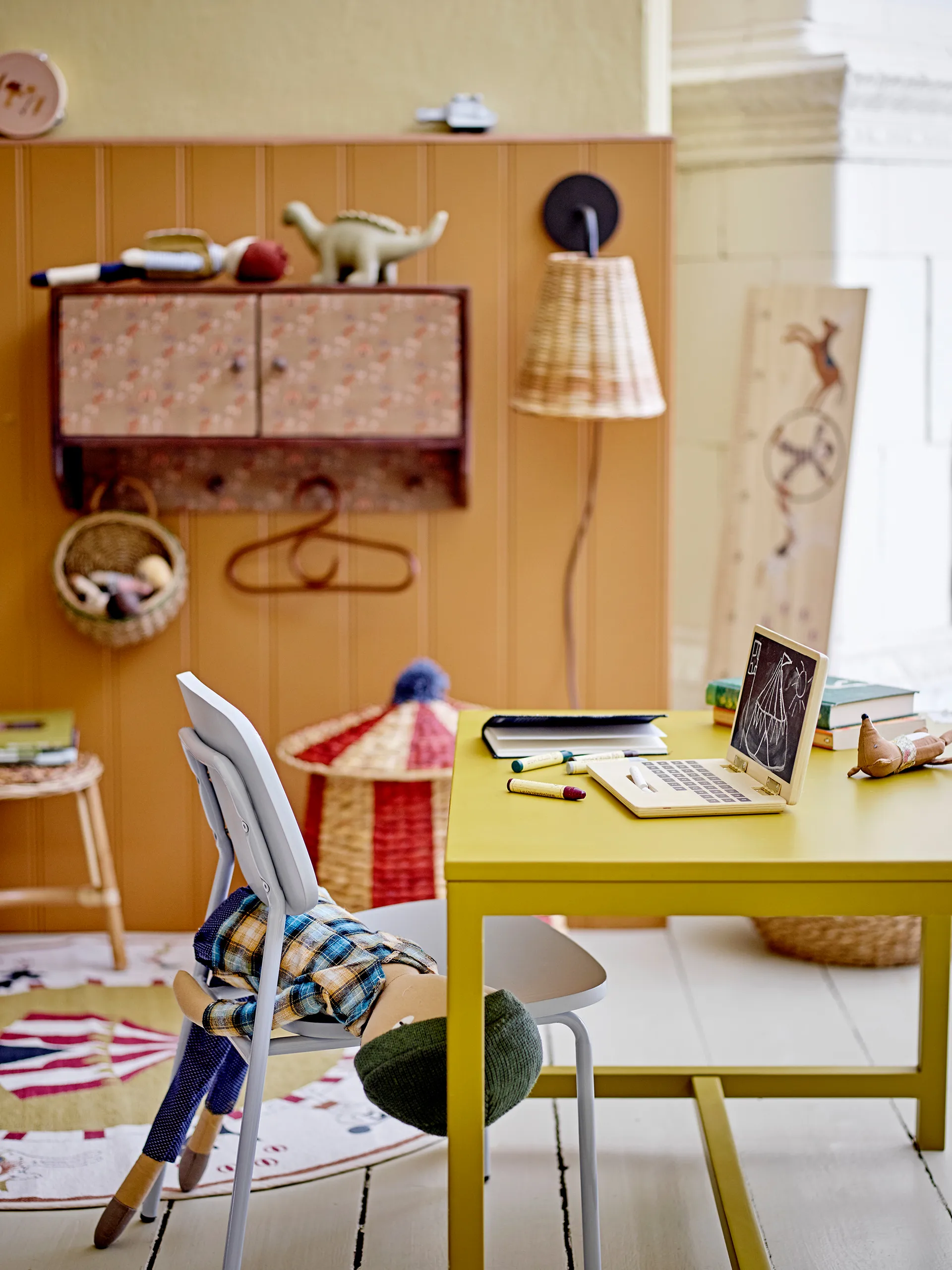 Birsen バスケット 蓋付き Ø40 cm, Natural-red Bloomingville | ブルーミングヴィル