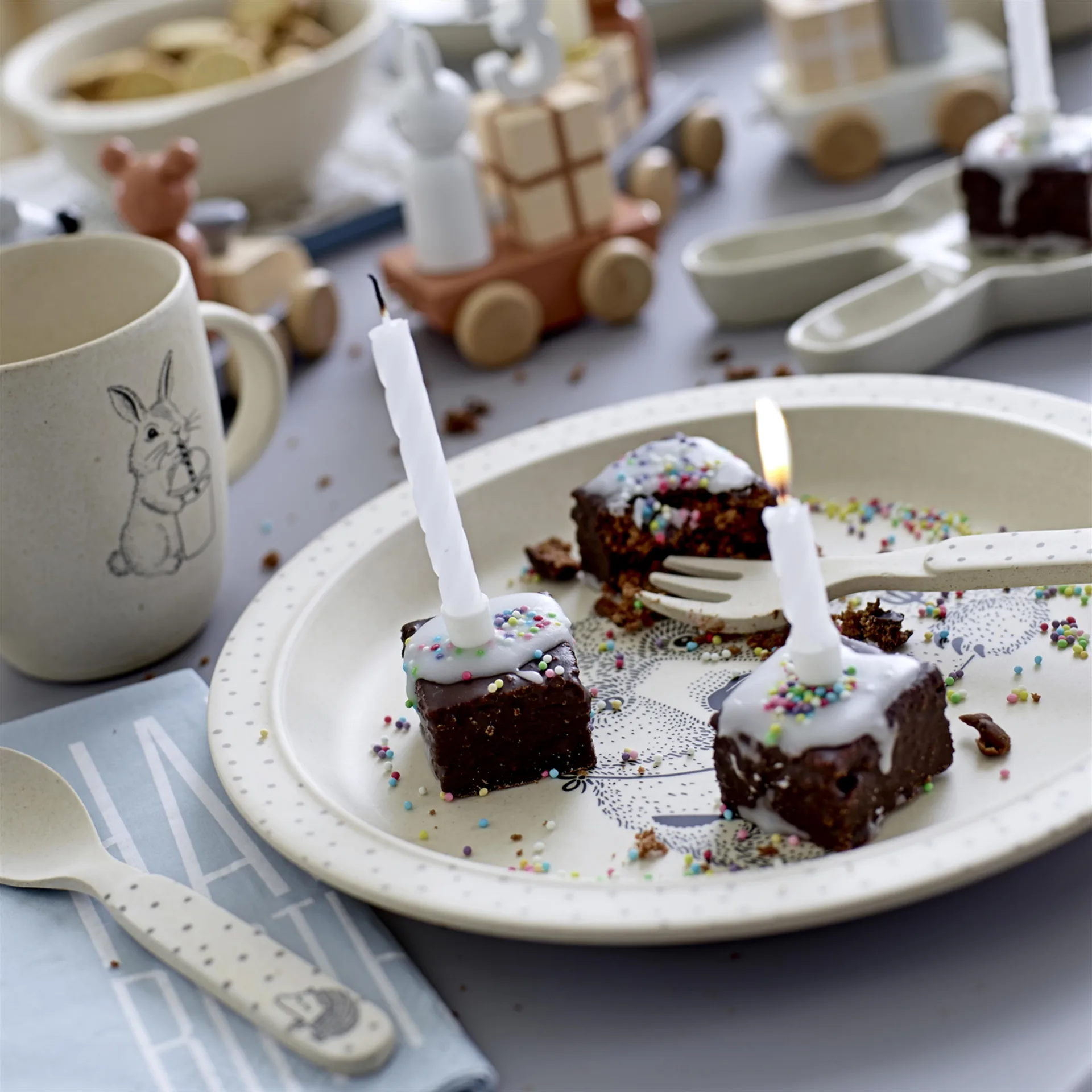 Birthday train 木製 toy, multi Bloomingville | ブルーミングヴィル