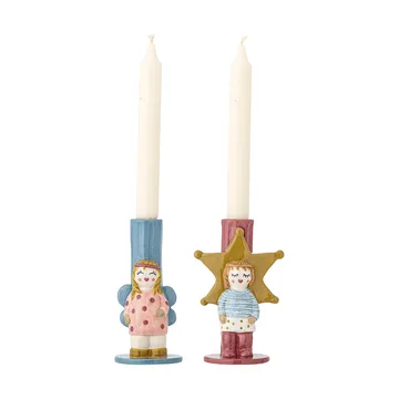 Bisby キャンドルホルダー - Blue-pink, 2 pieces, 15 cm - Bloomingville | ブルーミングヴィル