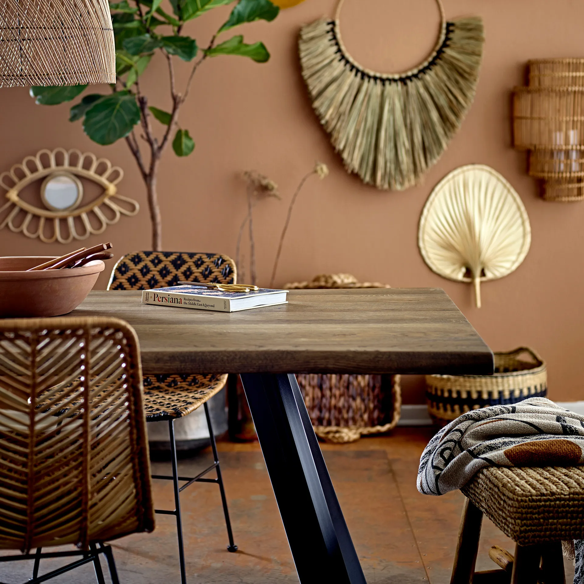 Bloomingville パターンブランケット 130x160 cm, black Bloomingville | ブルーミングヴィル