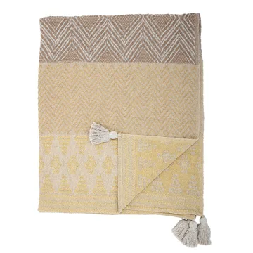 Bloomingville スロー タッセル付き 130x160 cm - Yellow-beige - Bloomingville | ブルーミングヴィル