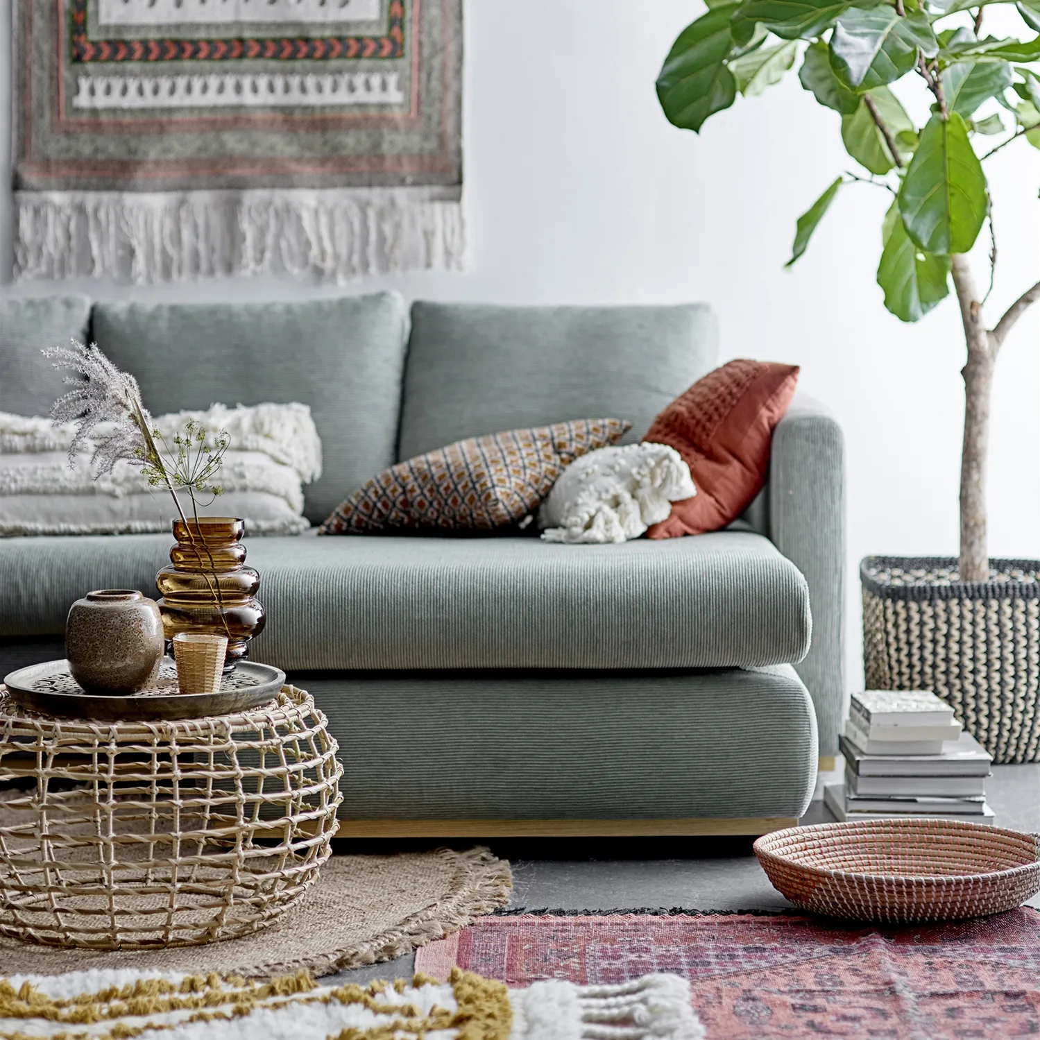 Bloomingville ガラス花瓶 24 cm, brown Bloomingville | ブルーミングヴィル