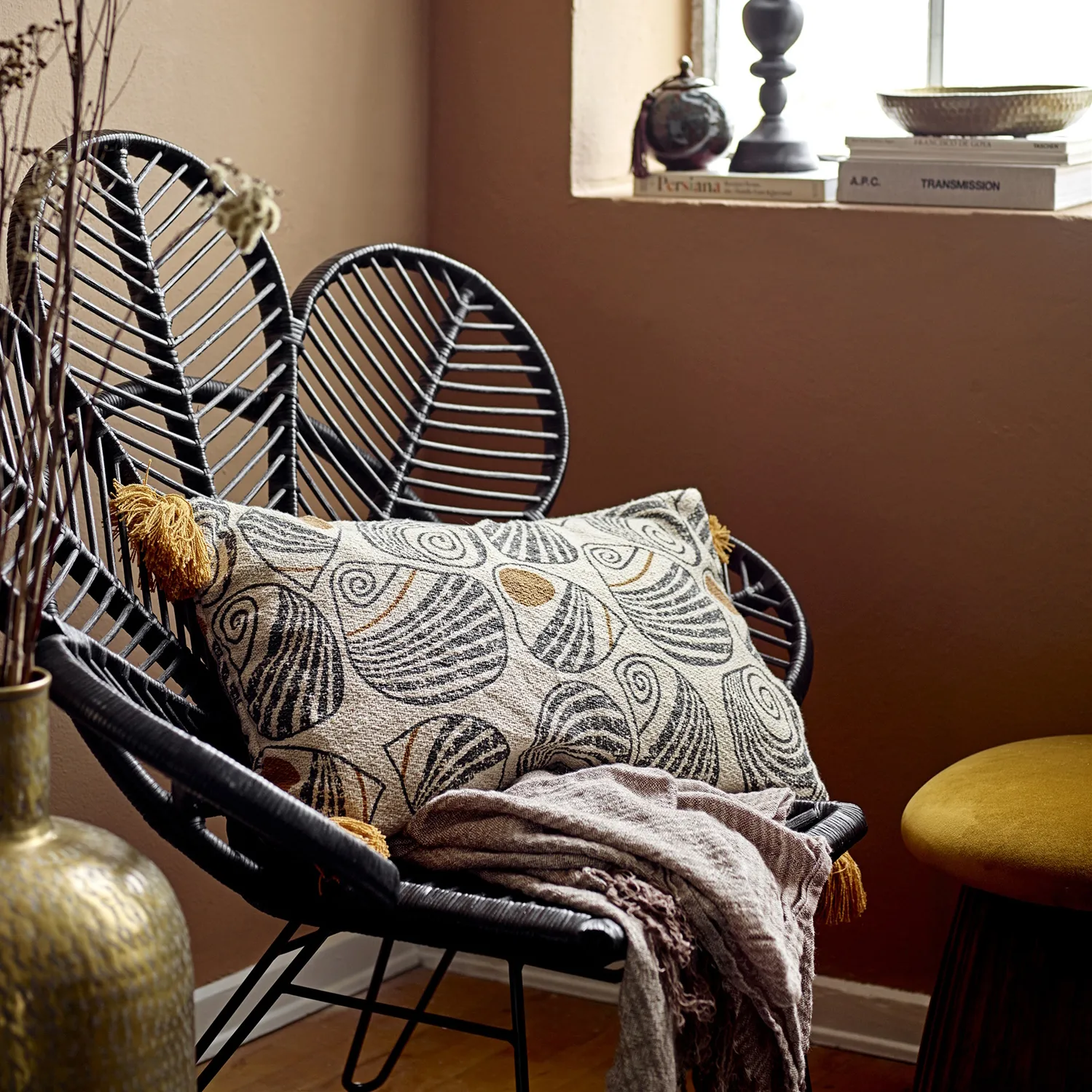 Bloomingville クッション イエロー タッセル 40x60 cm, yellow Bloomingville | ブルーミングヴィル