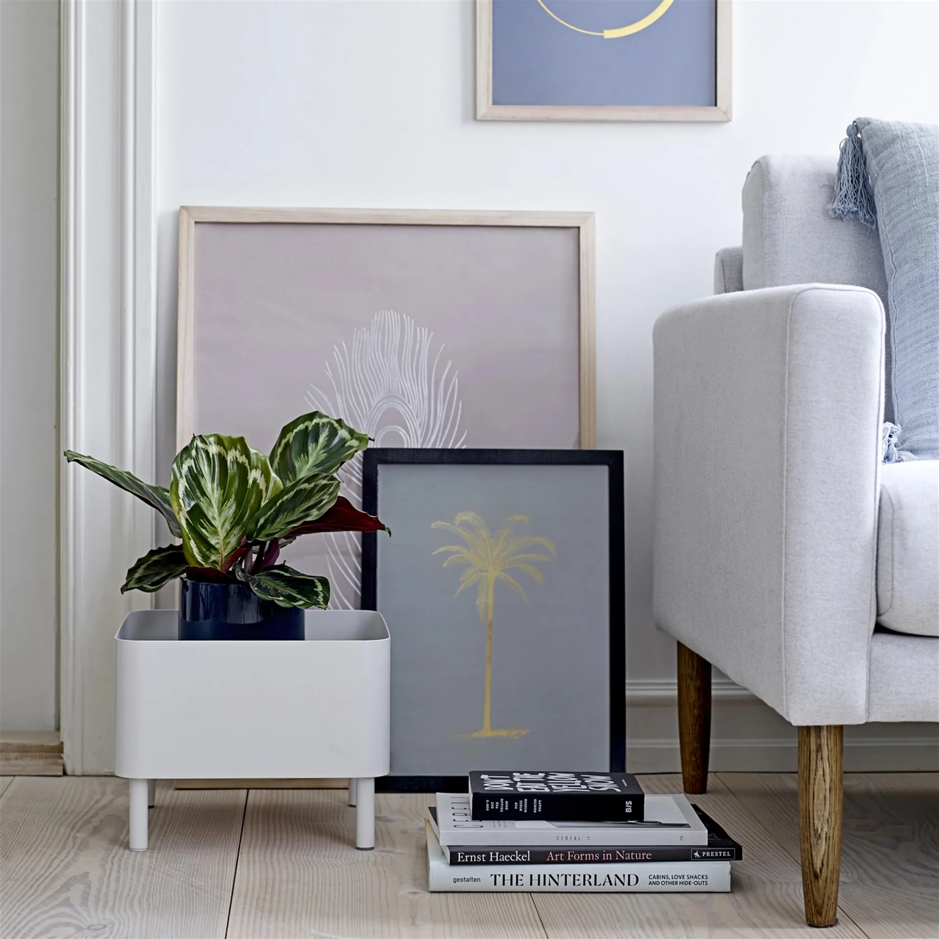 Bloomingville 植木鉢 ソーサー付き, blue Bloomingville | ブルーミングヴィル
