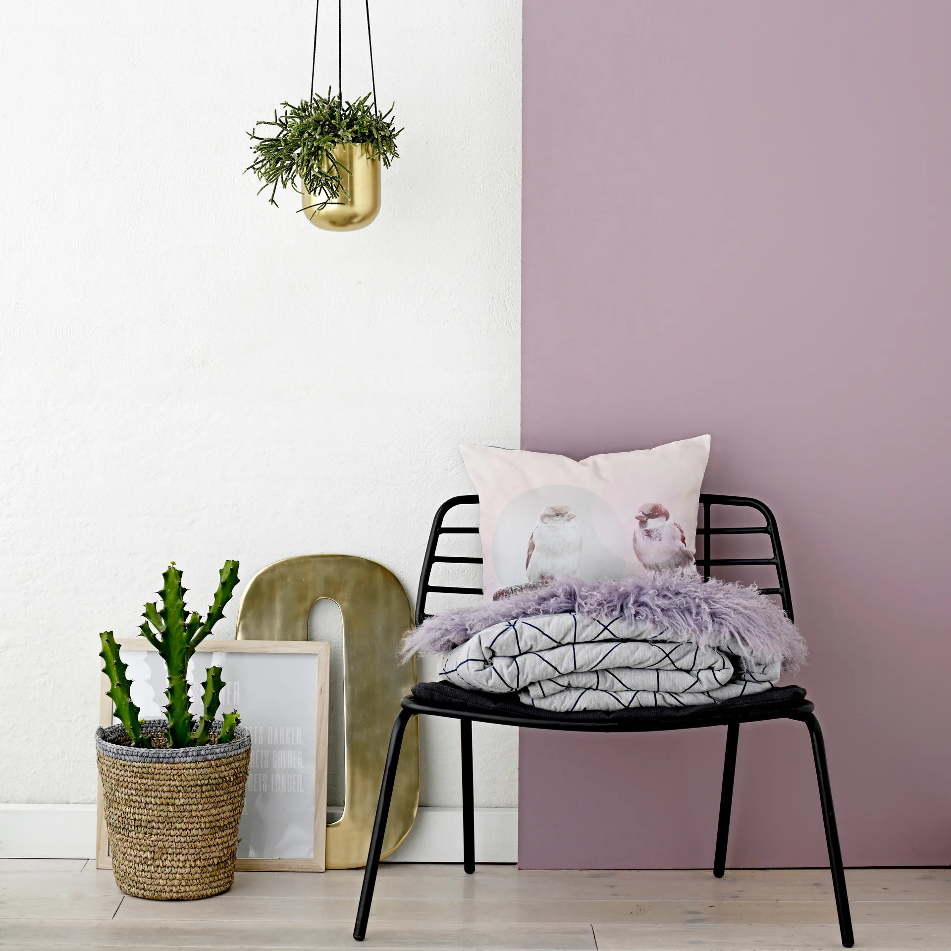 Bloomingville hanging 植木鉢 メタル, brass Bloomingville | ブルーミングヴィル