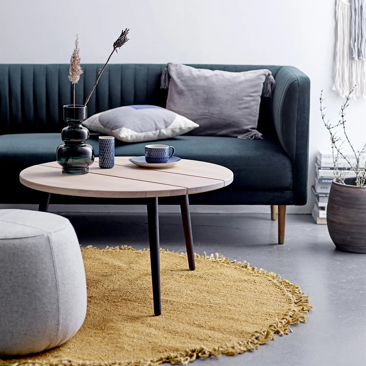 Bloomingville ラグ  jute Ø 150 cm, Yellow Bloomingville | ブルーミングヴィル