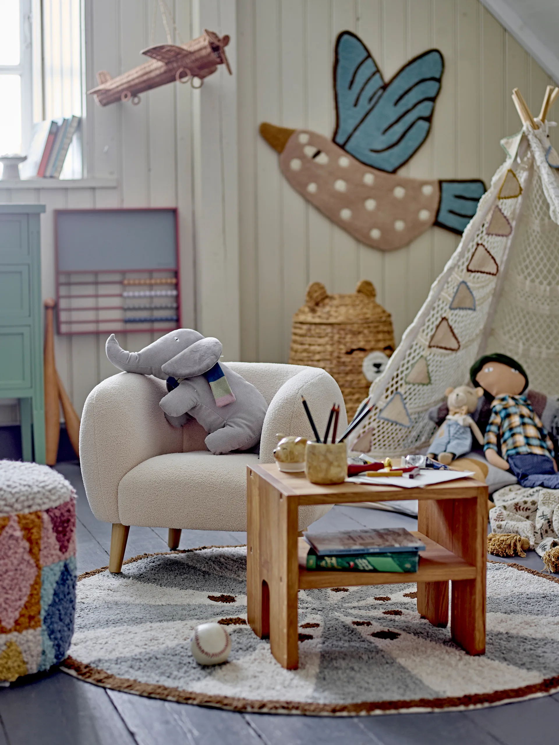 Blue Jay ラグ 70x84 cm, Blue-brown Bloomingville | ブルーミングヴィル