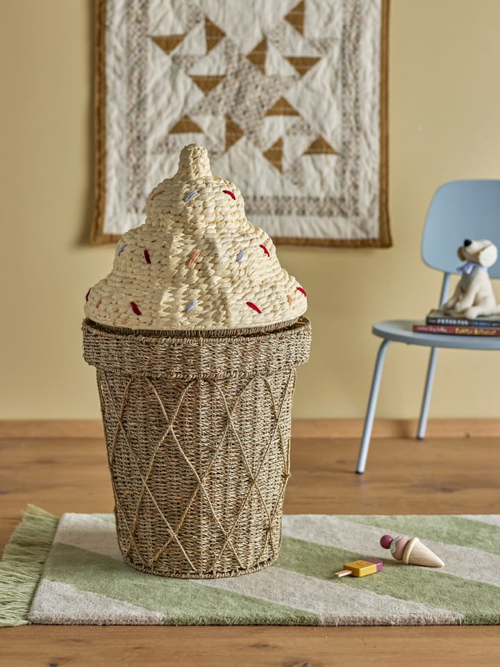 Cillie 蓋つき収納バスケット Ø40 cm, Nature ice cream Bloomingville | ブルーミングヴィル