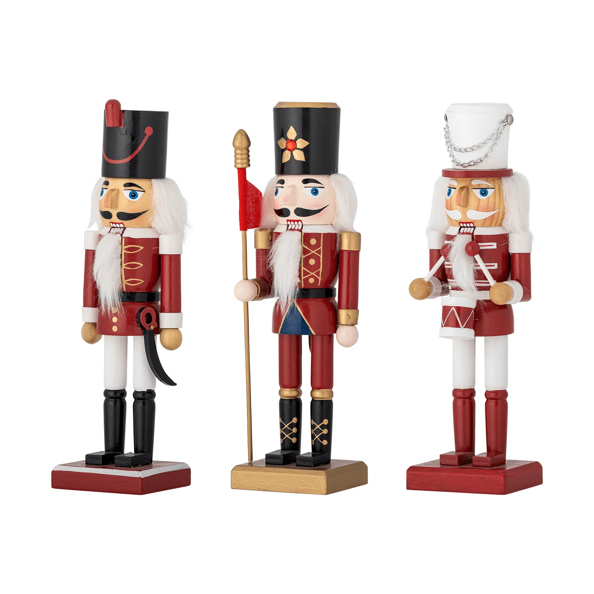 Darren くるみ割り人形 クリスマスオーナメント, Red, 3 pieces, 25 cm Bloomingville | ブルーミングヴィル