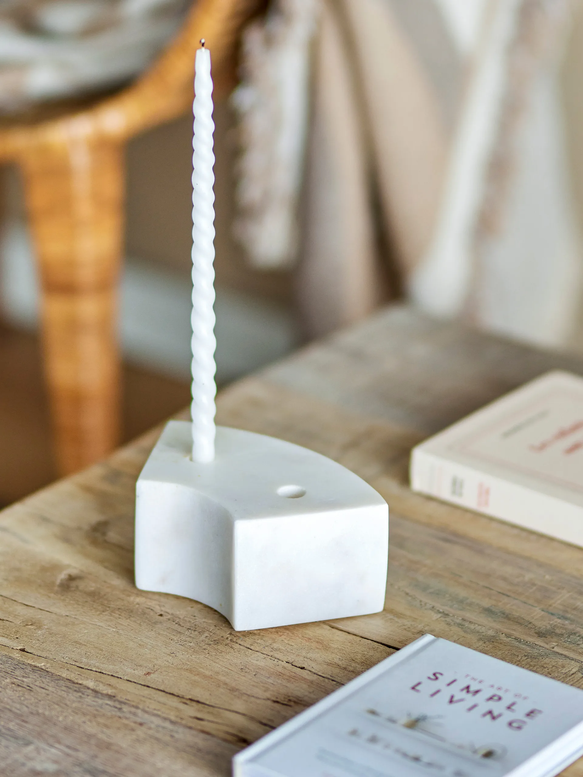 Florida キャンドルホルダー  14.5x6x7.5 cm, White marble Bloomingville | ブルーミングヴィル