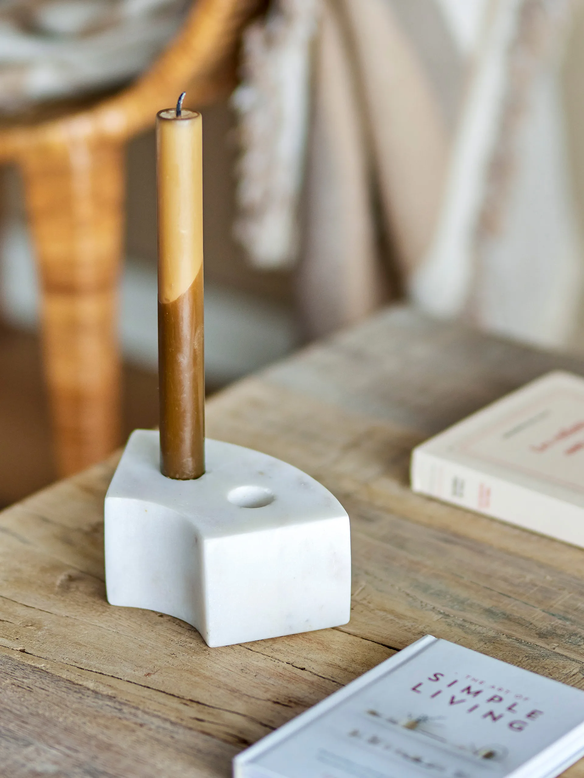 Florida キャンドルホルダー  14.5x6x7.5 cm, White marble Bloomingville | ブルーミングヴィル