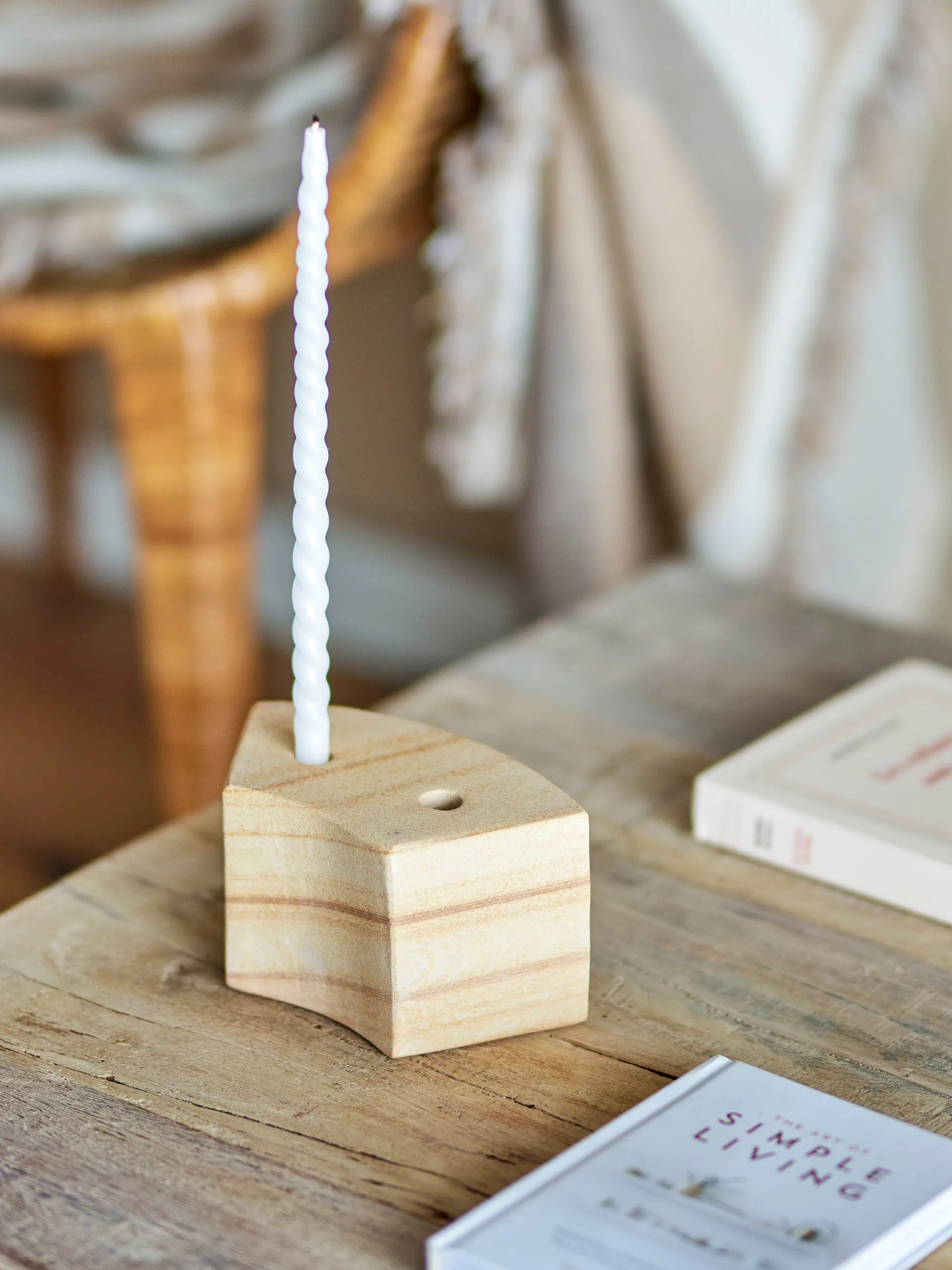 Florida キャンドルホルダー 14.5x8x7.5 cm, Natural sandstone Bloomingville | ブルーミングヴィル