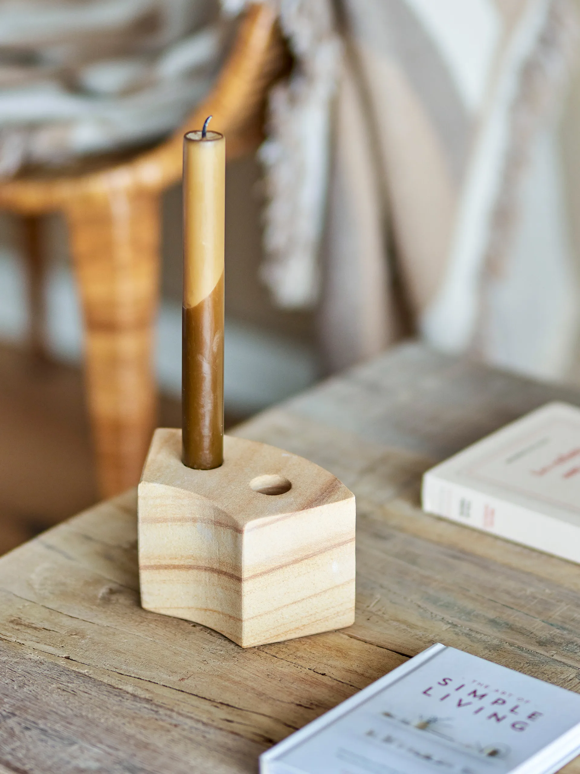 Florida キャンドルホルダー 14.5x8x7.5 cm, Natural sandstone Bloomingville | ブルーミングヴィル