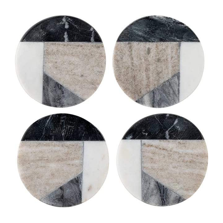 Izabella コースター Ø10 cm 4枚セット - Grey marble - Bloomingville | ブルーミングヴィル
