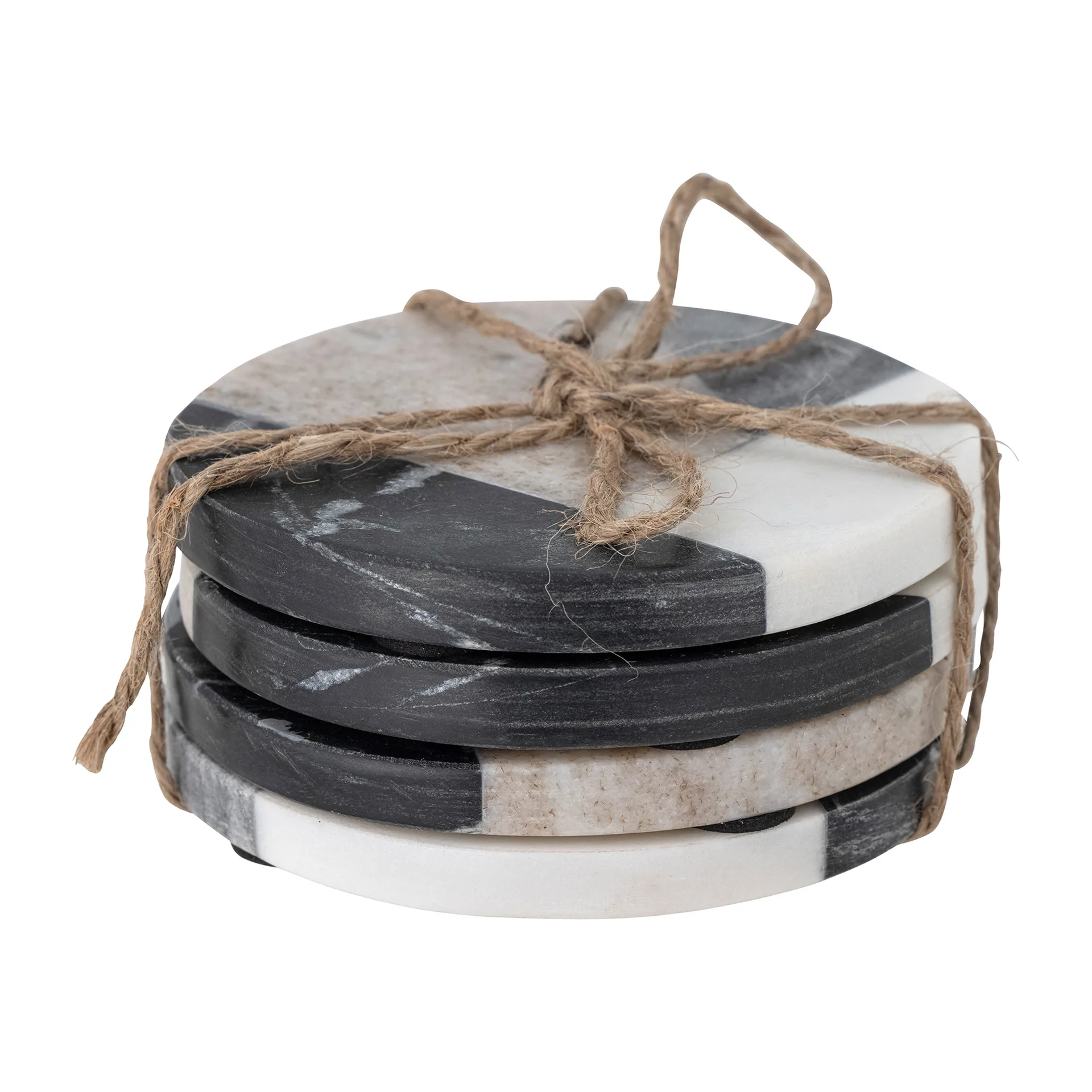 Izabella コースター Ø10 cm 4枚セット, Grey marble Bloomingville | ブルーミングヴィル