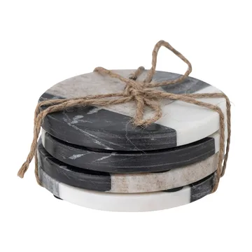 Izabella コースター Ø10 cm 4枚セット - Grey marble - Bloomingville | ブルーミングヴィル