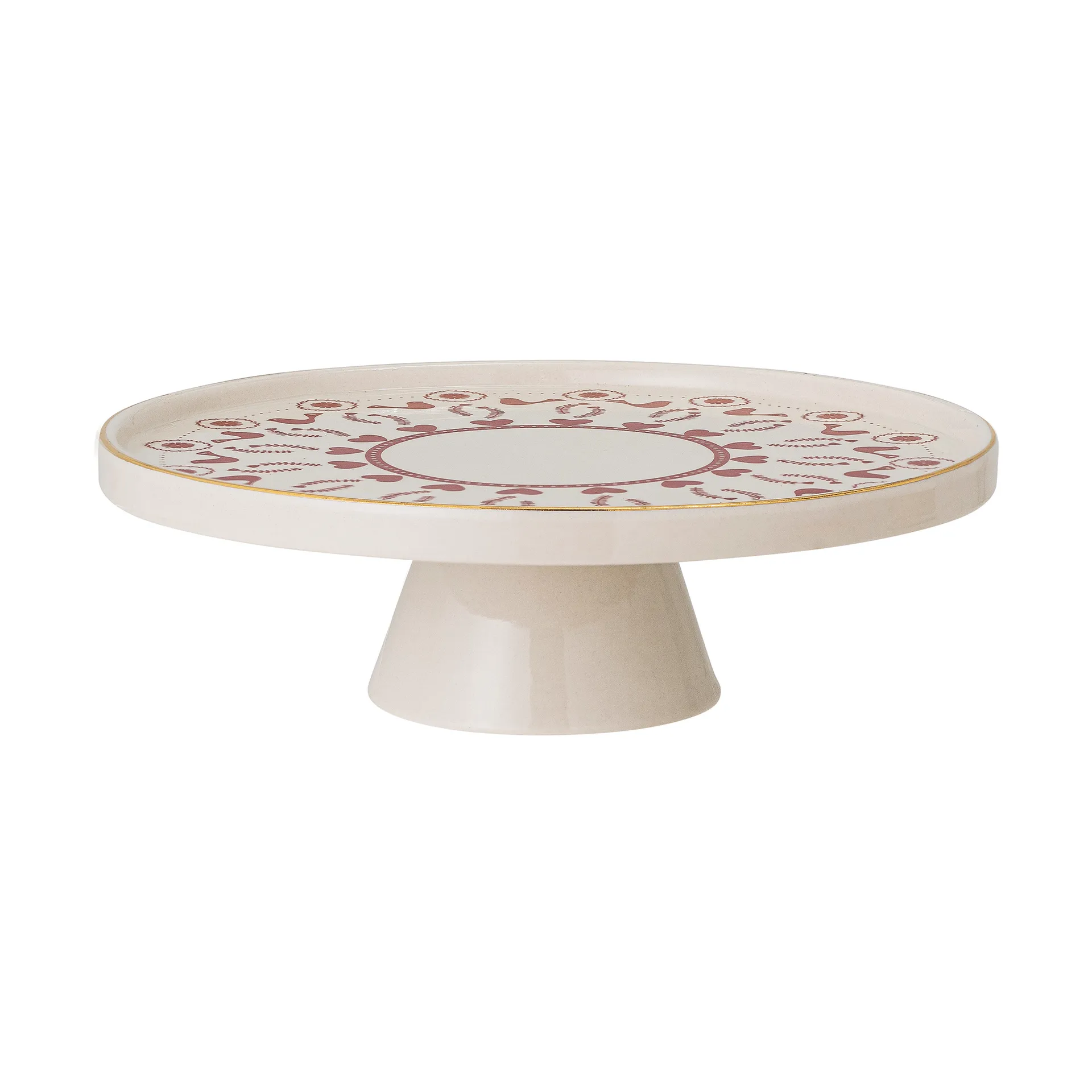 Jolly 石器 ケーキ皿 Ø26 cm, White-red Bloomingville | ブルーミングヴィル