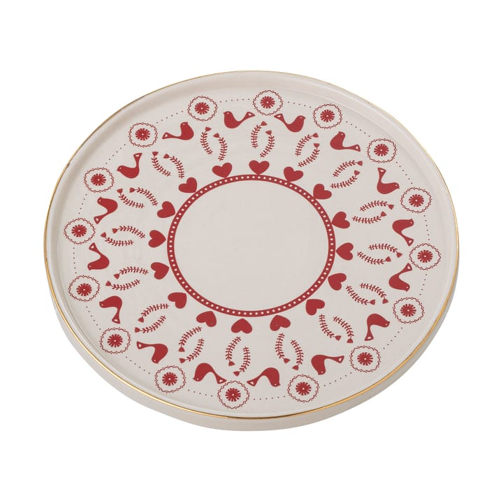 Jolly 石器 ケーキ皿 Ø26 cm - White-red - Bloomingville | ブルーミングヴィル
