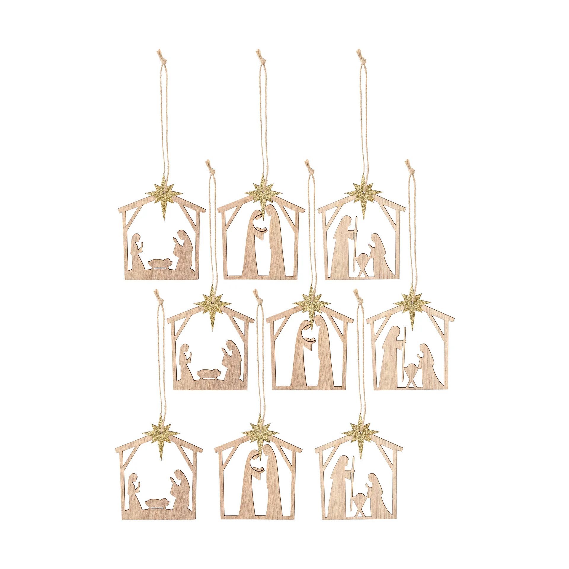 Jonan クリスマスツリーデコレーション wood 9 pieces, Nativity scene Bloomingville | ブルーミングヴィル