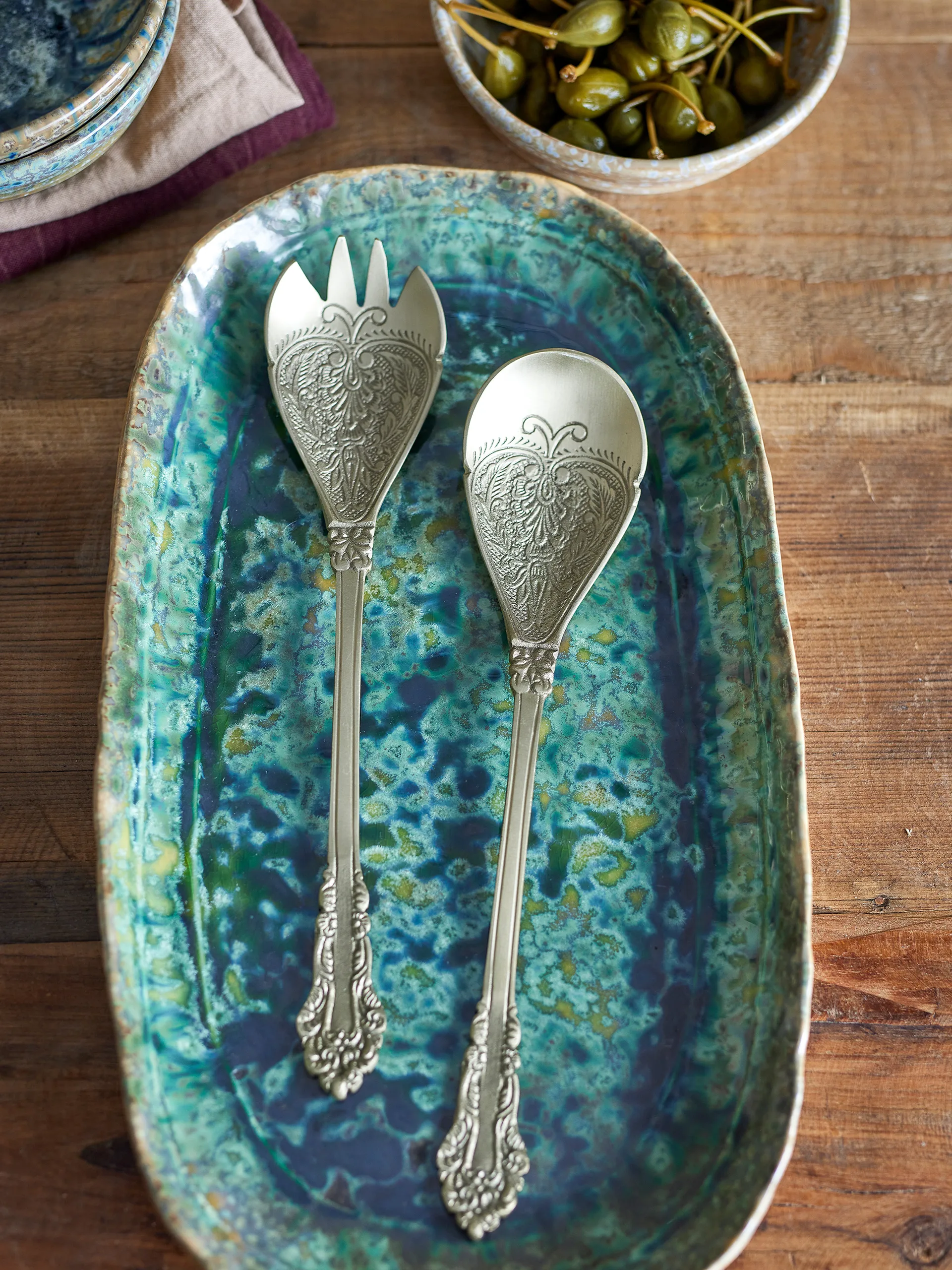 Kalima サラダサーバー 2個セット, Brass Bloomingville | ブルーミングヴィル