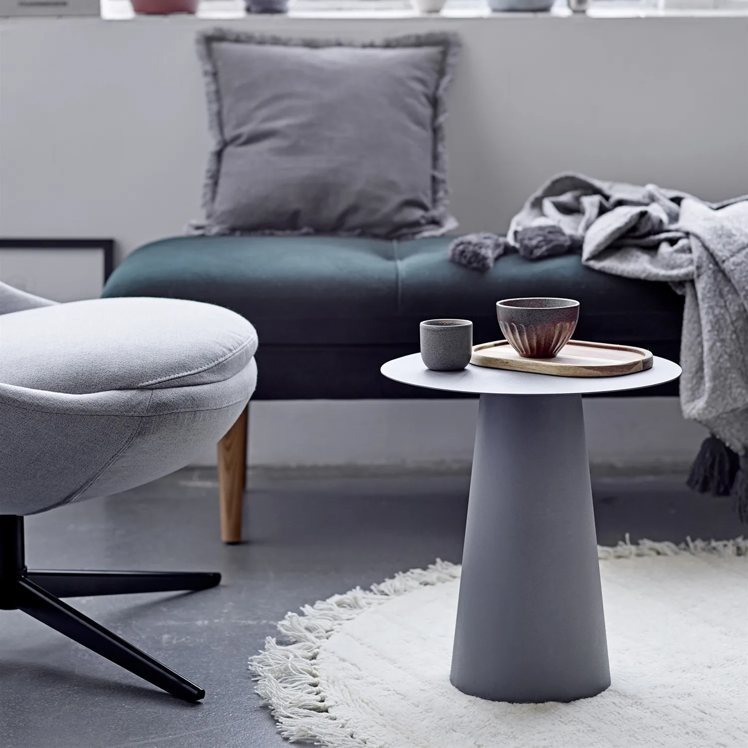 Kendra カップ ストーンウェア 10 cl, Grey Bloomingville | ブルーミングヴィル