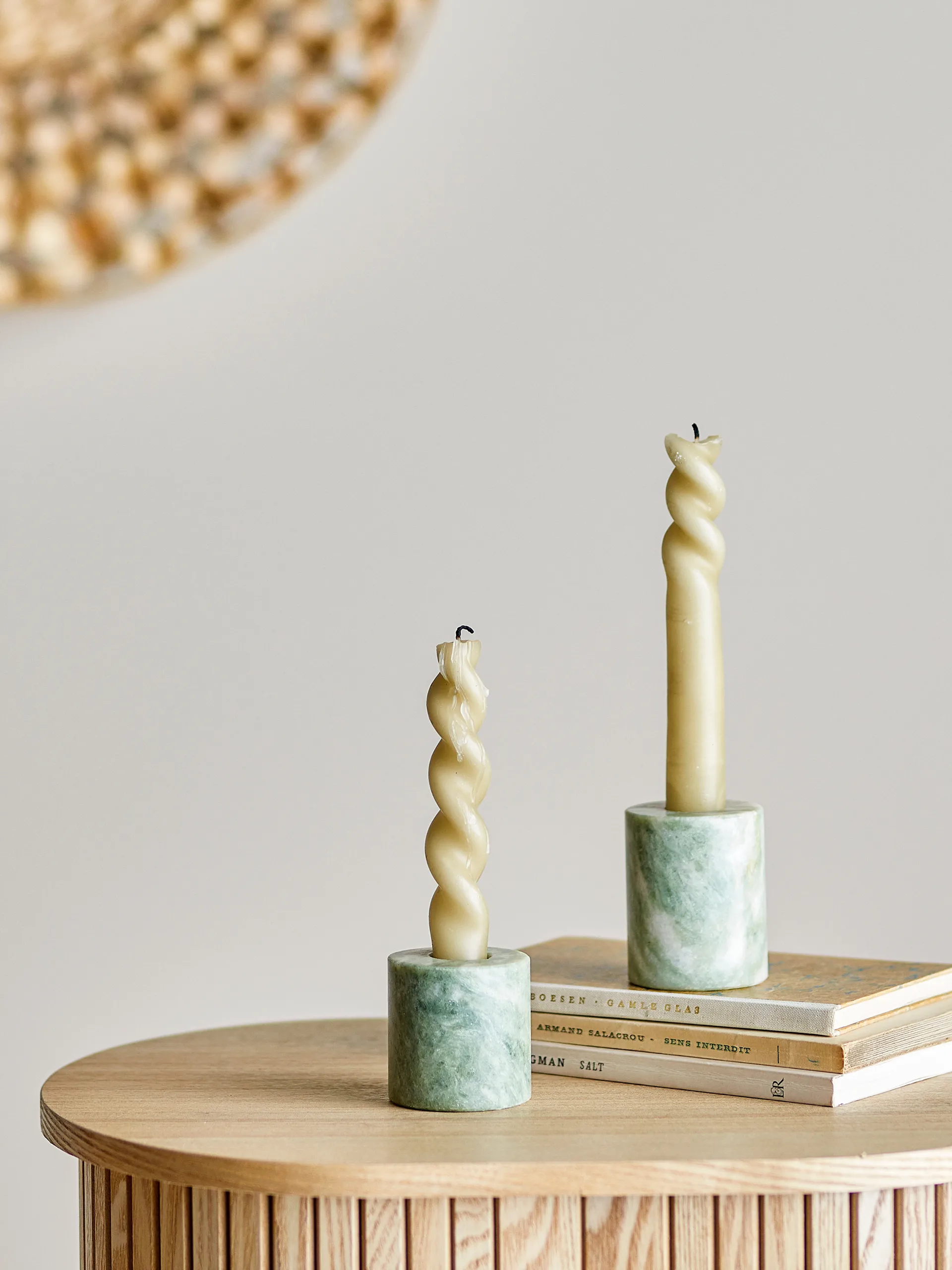 Kokoro キャンドルホルダー 2パーツ, Green marble Bloomingville | ブルーミングヴィル
