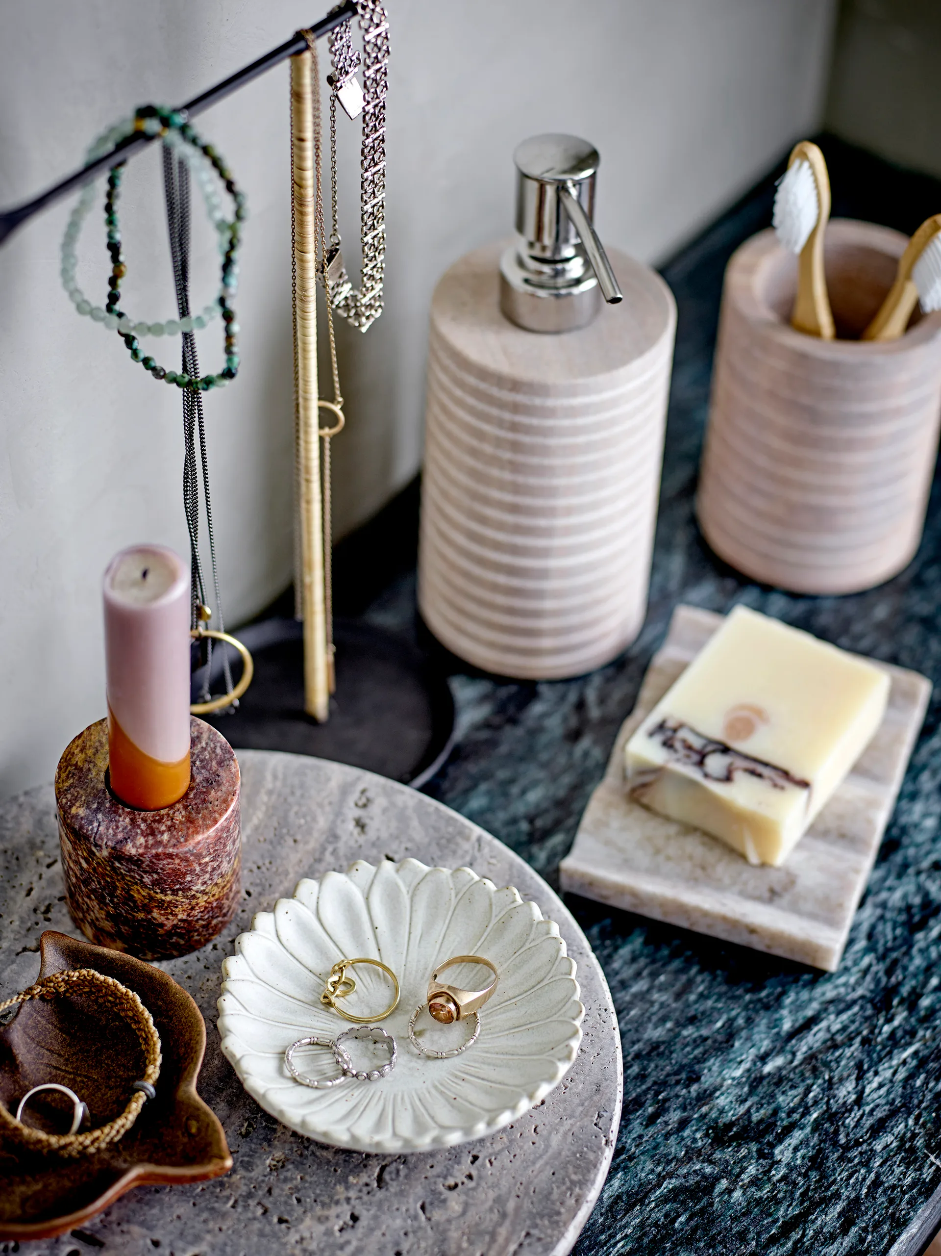 Lava キャンドルホルダー 2 pieces, Sand stone Bloomingville | ブルーミングヴィル