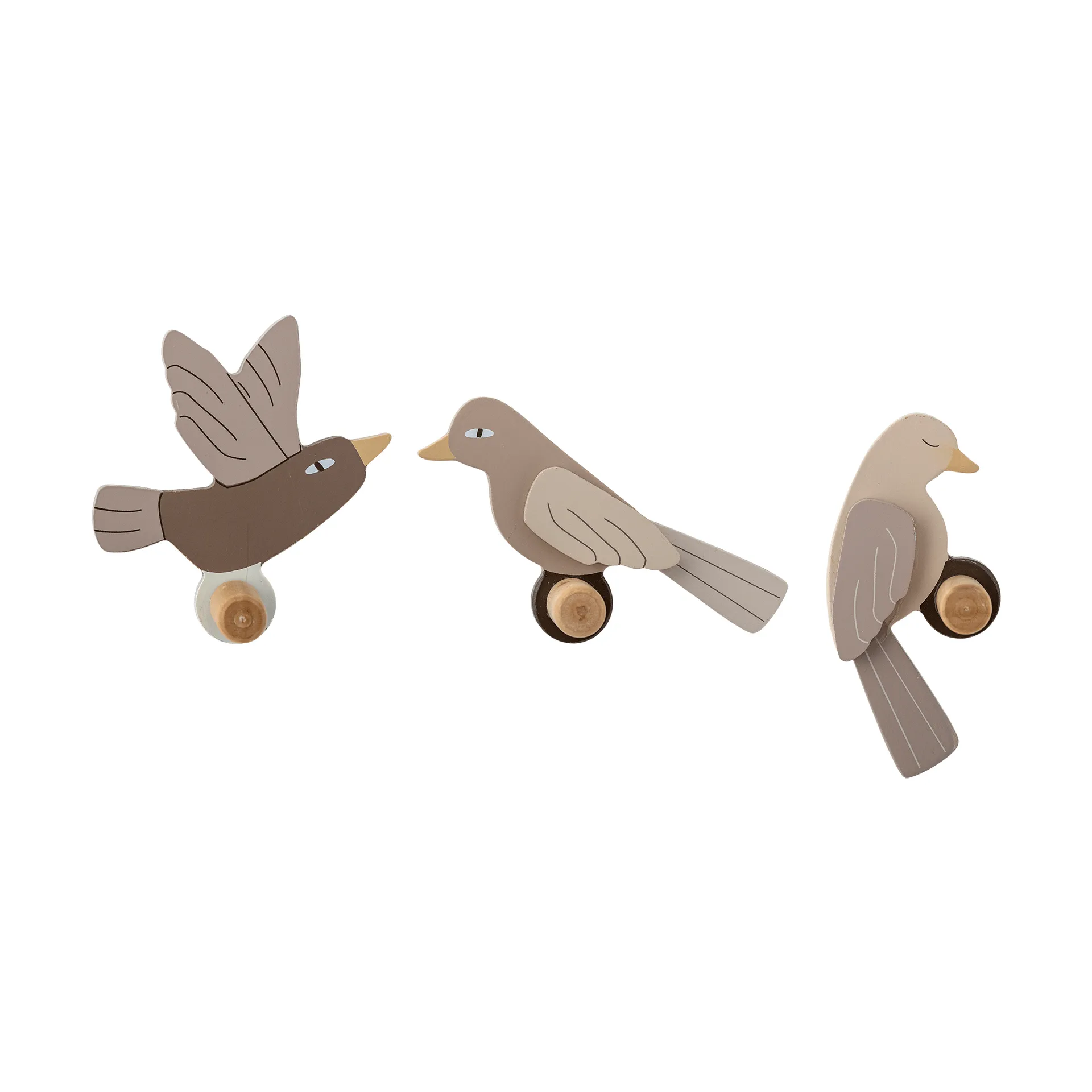 Lewi フック 3個セット, birds, brown Bloomingville | ブルーミングヴィル