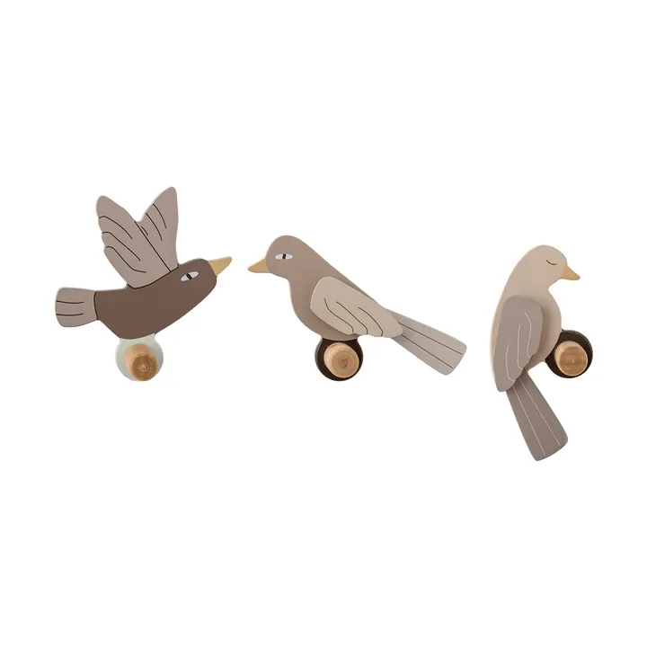 Lewi フック 3個セット - birds, brown - Bloomingville | ブルーミングヴィル