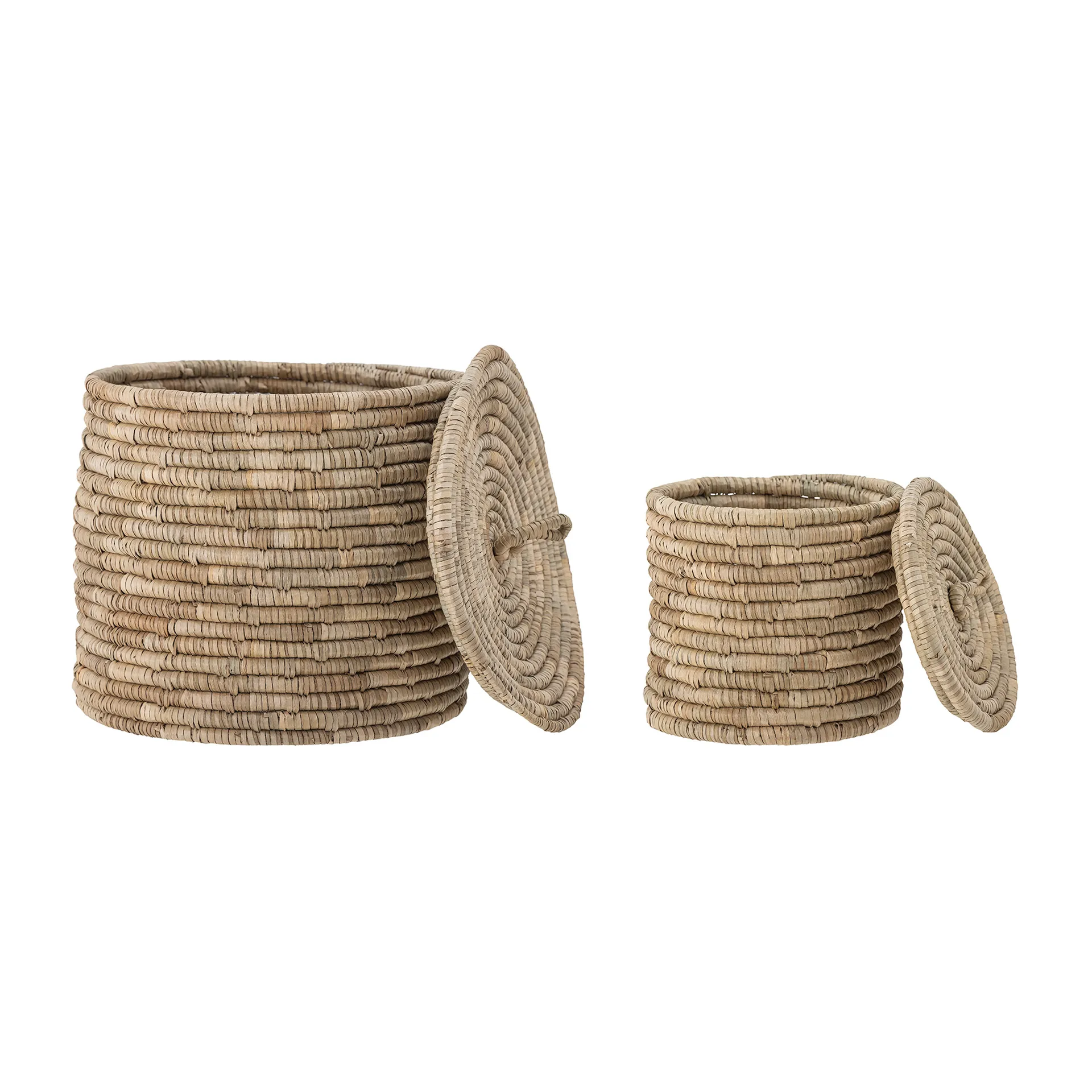 Lin 収納バスケット 蓋つき 2ピース, Natural Bloomingville | ブルーミングヴィル