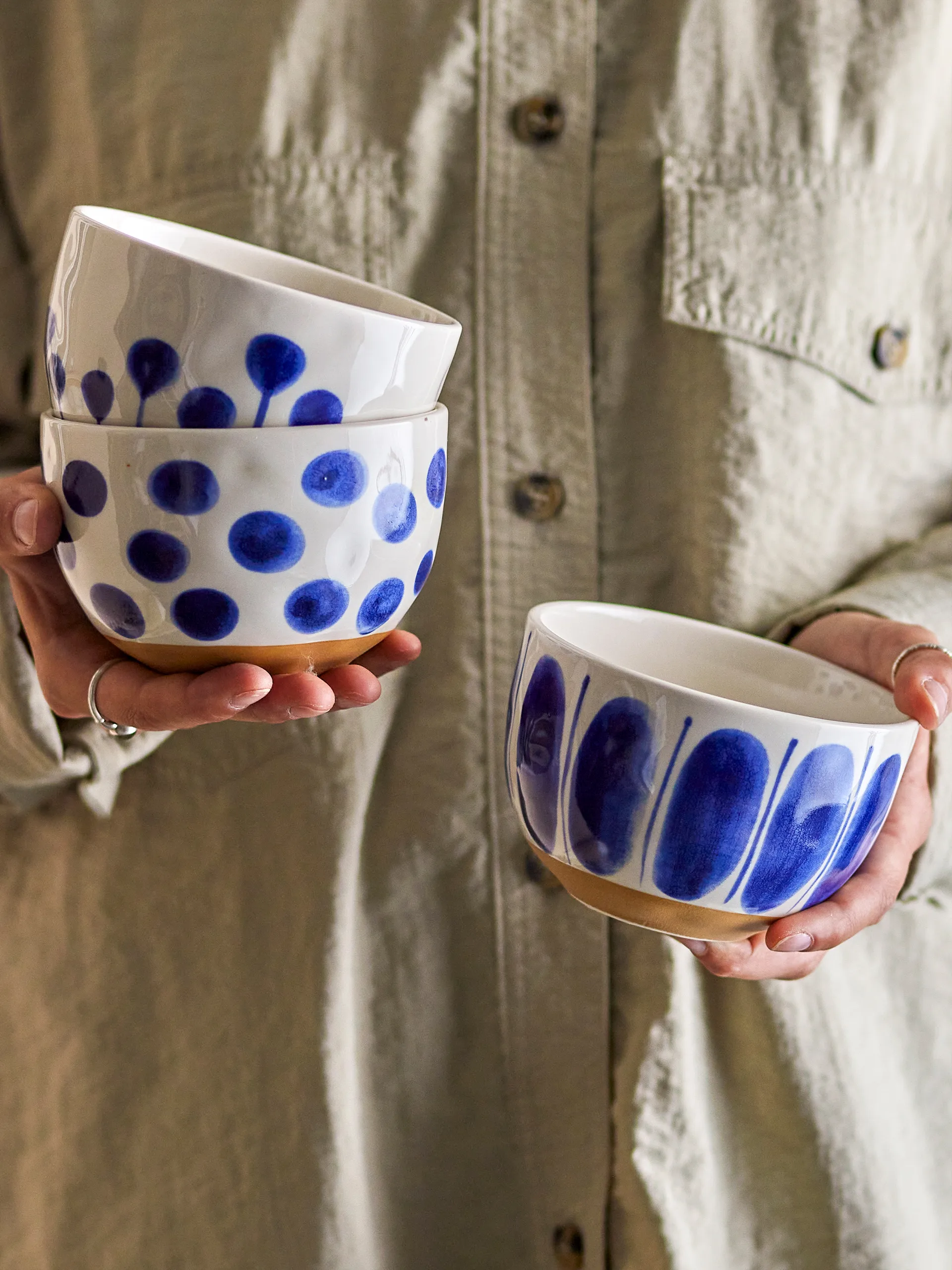 Linora ボウル 58 cl 3個, Blue Bloomingville | ブルーミングヴィル