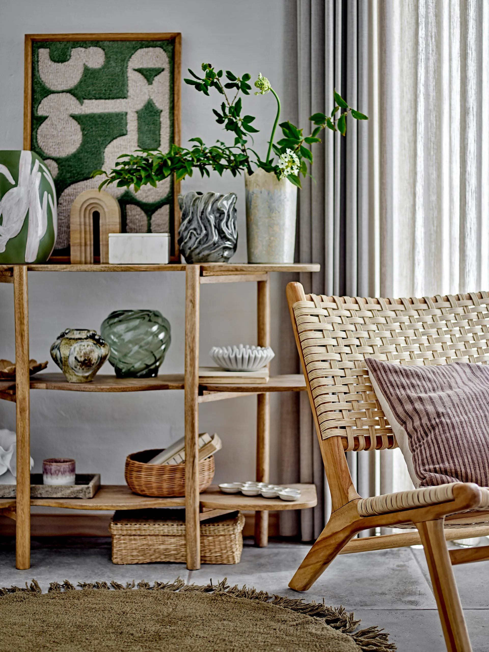 Longton ウォールデコレーション 45x65 cm, Green Bloomingville | ブルーミングヴィル