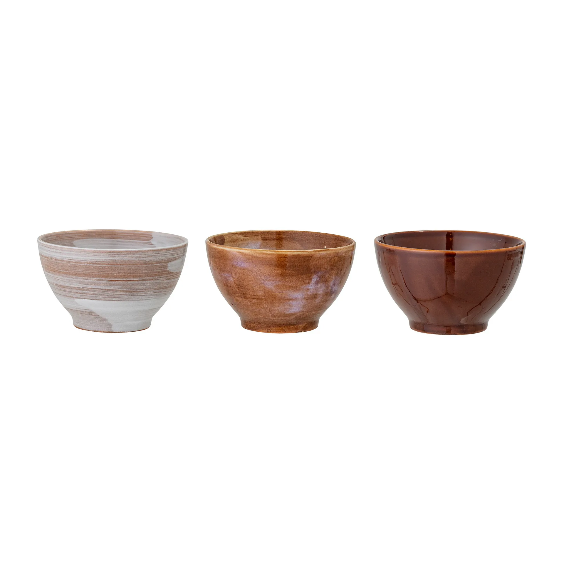 Lotus ボウル Ø13.5 cm 3ピース, Brown Bloomingville | ブルーミングヴィル