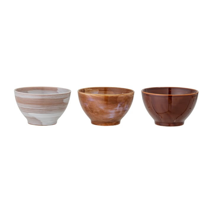 Lotus ボウル Ø13.5 cm 3ピース, Brown Bloomingville | ブルーミングヴィル