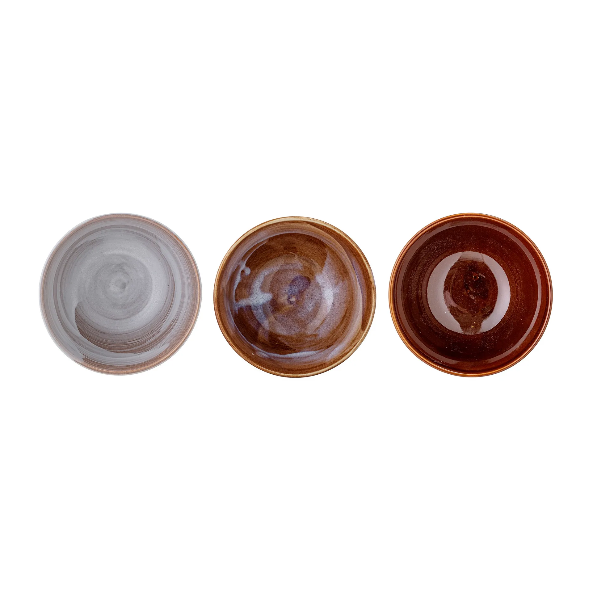 Lotus ボウル Ø13.5 cm 3ピース, Brown Bloomingville | ブルーミングヴィル
