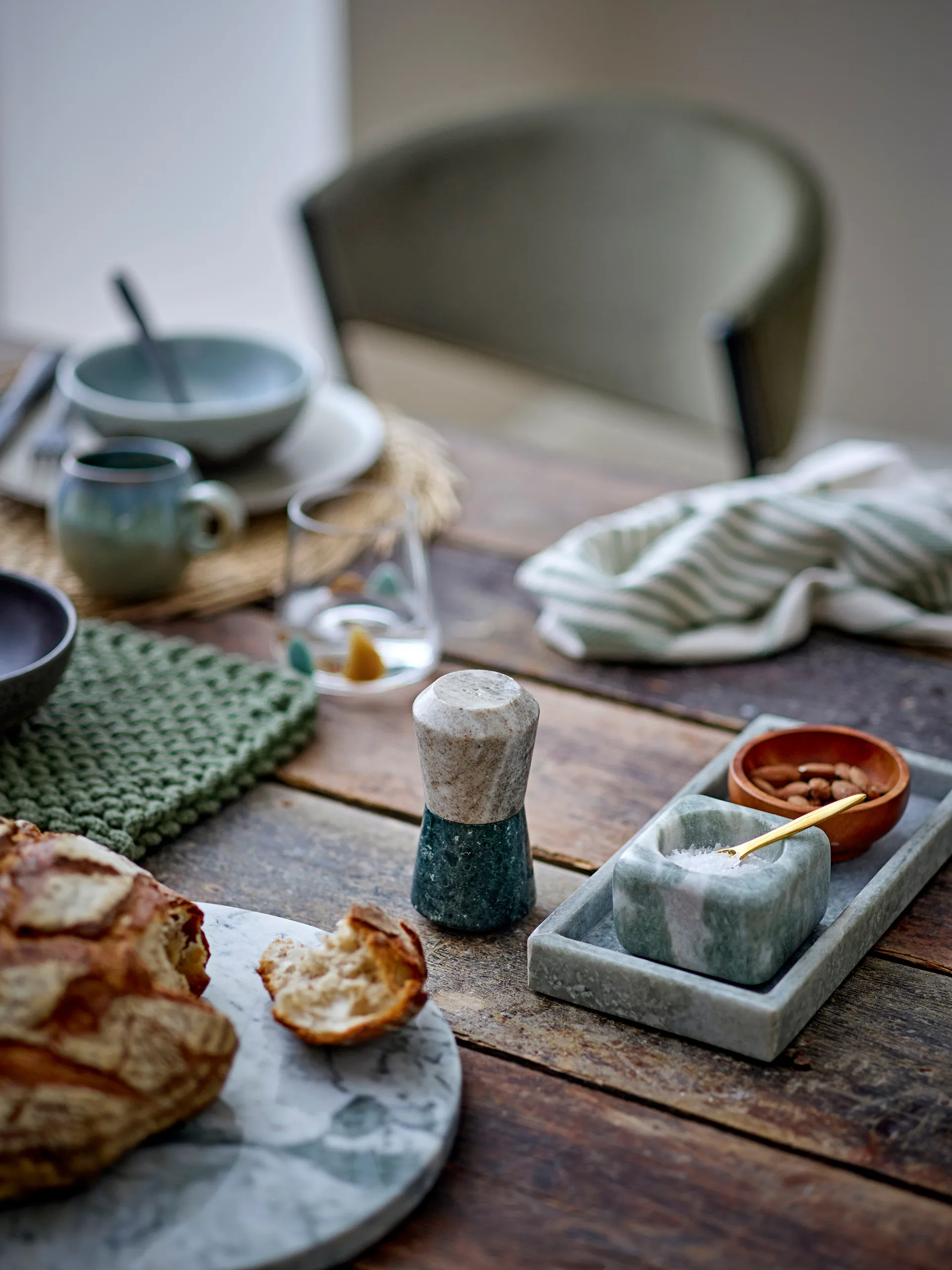 Majsa トレイ 10x17.5 cm, Marble Bloomingville | ブルーミングヴィル