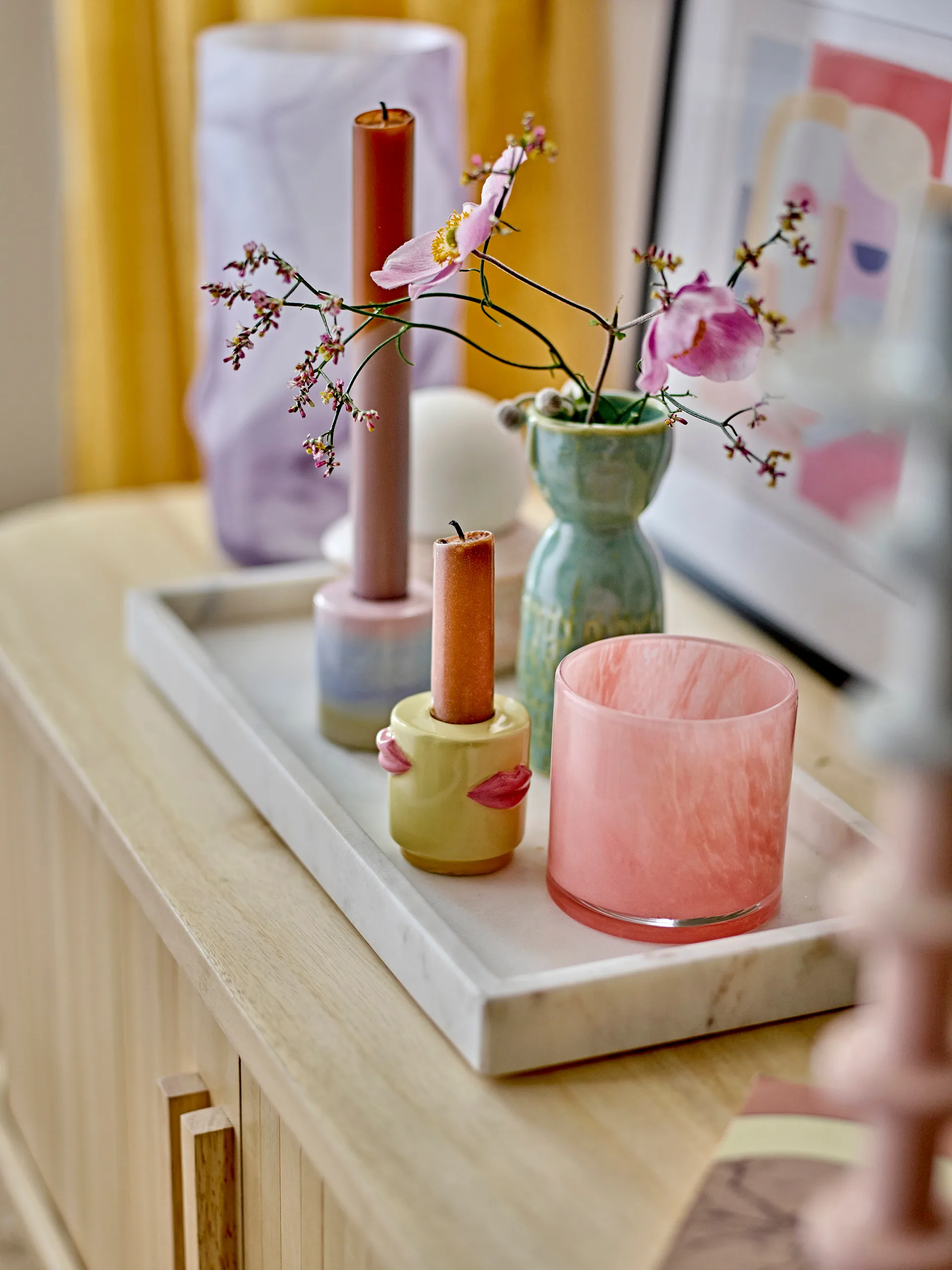 Majsa デコレーショントレイ 18x38 cm, White marble Bloomingville | ブルーミングヴィル