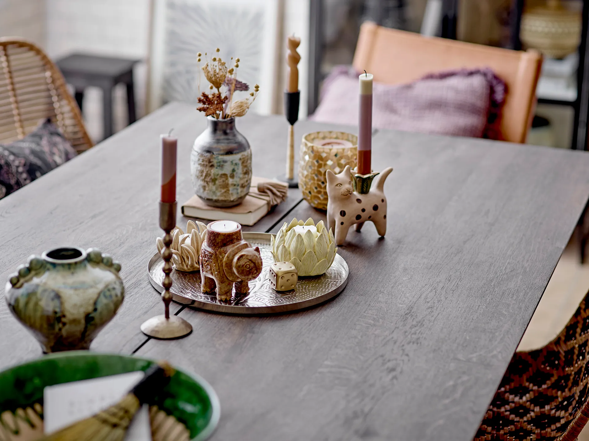 Mamie キャンドルホルダー 2 pieces, Stoneware Bloomingville | ブルーミングヴィル