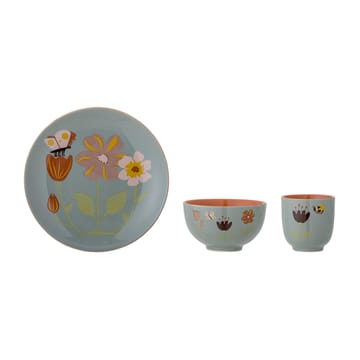 Meadow キッズ用ディナー食器 ストーンウェア 3つセット  - Flowers - Bloomingville | ブルーミングヴィル