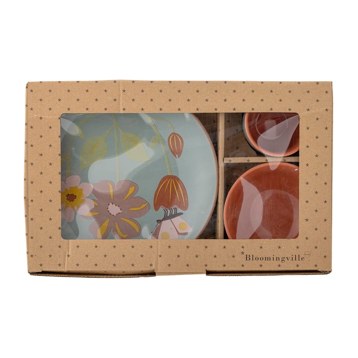 Meadow キッズ用ディナー食器 ストーンウェア 3つセット , Flowers Bloomingville | ブルーミングヴィル