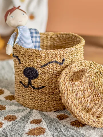 Mikki 蓋つき 収納バスケット Ø26 cm - Nature - Bloomingville | ブルーミングヴィル