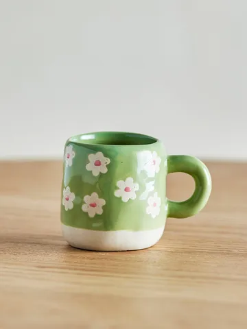 Millie カップ 110 ml - Green, flowers - Bloomingville | ブルーミングヴィル