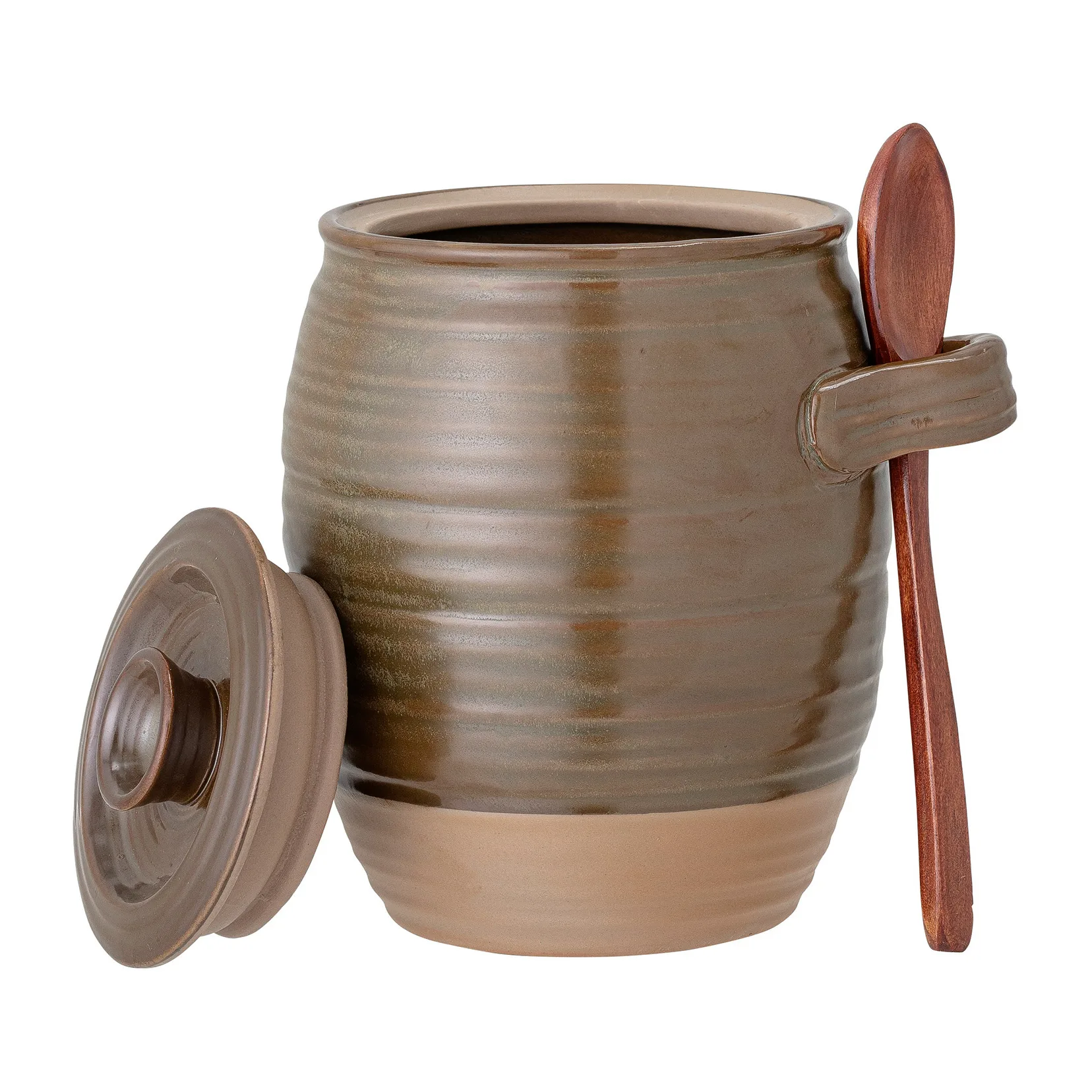 Moss 収納ジャー 蓋つき & スプーン 14 cm, Green-brown Bloomingville | ブルーミングヴィル