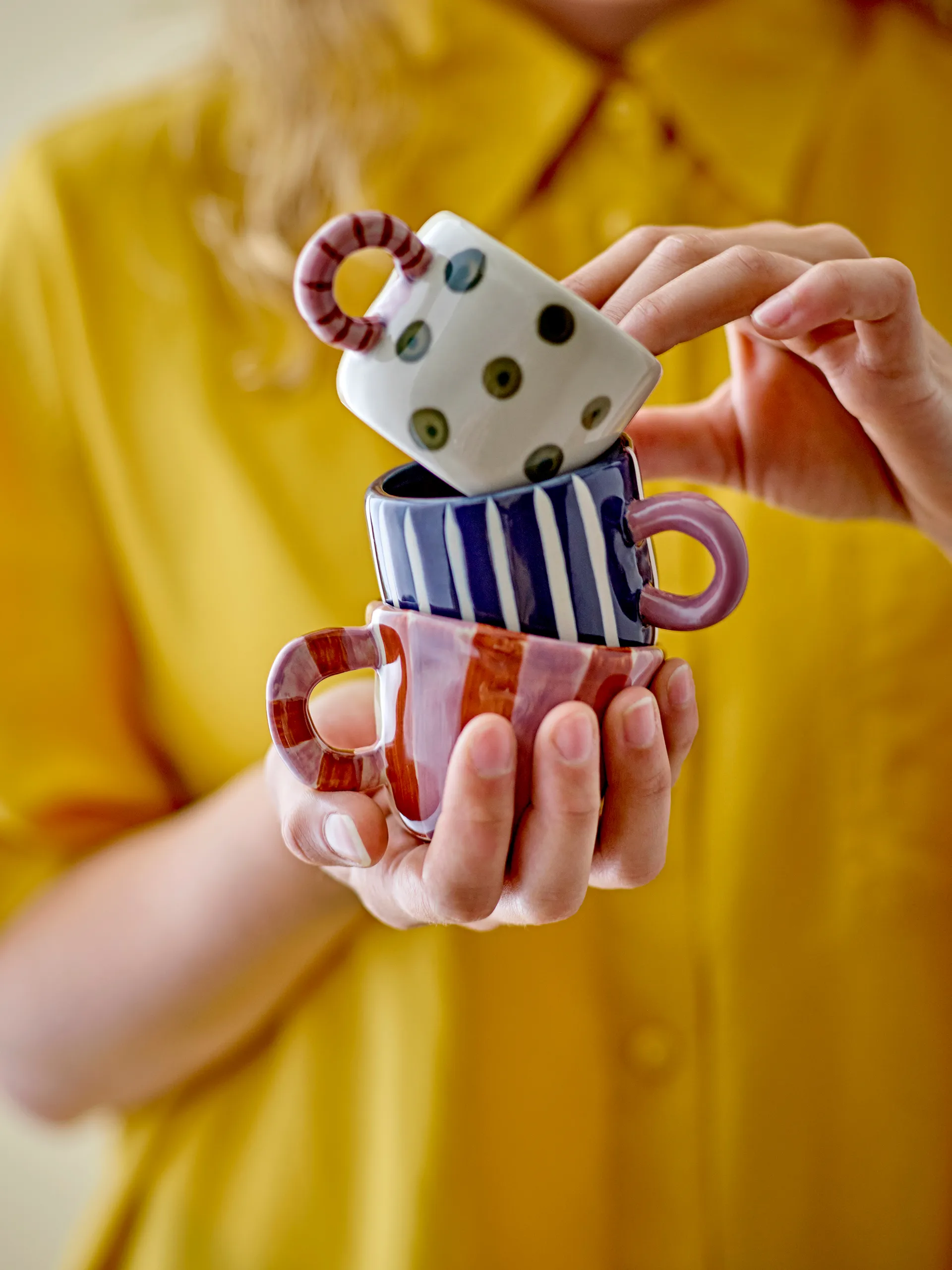 Nini カップ 11.5 cl, Blue-striped Bloomingville | ブルーミングヴィル