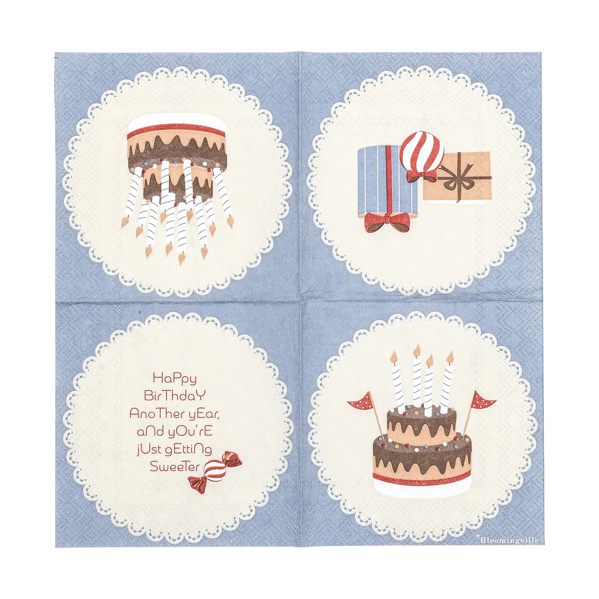 Oscar ナプキン 20枚, Blå Bloomingville | ブルーミングヴィル