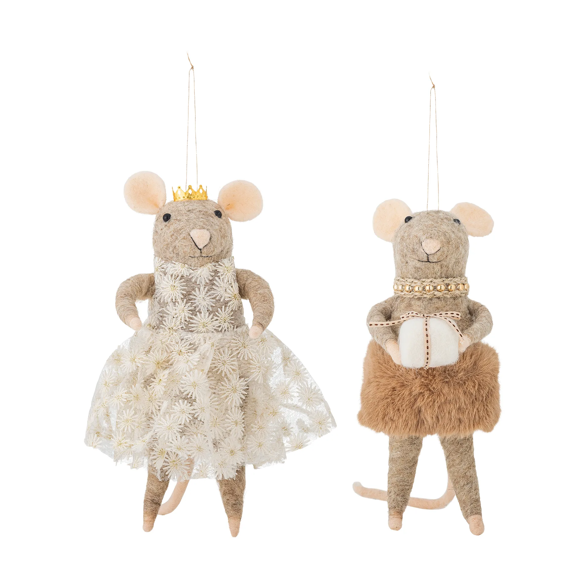 Peo クリスマスツリーデコレーション ウール 2ピース, Brown, high Bloomingville | ブルーミングヴィル