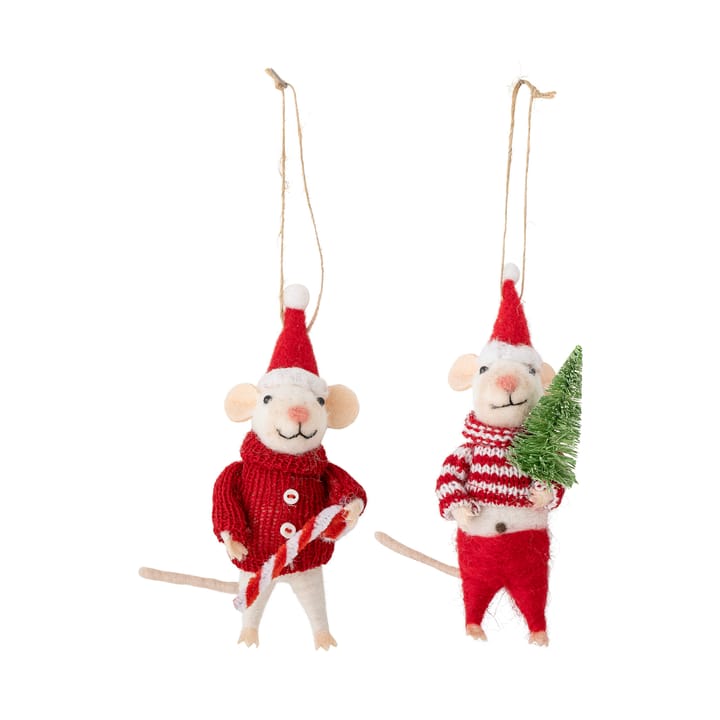 Peo クリスマスツリーデコレーション ウー��ル 2ピース - Christmas mice - Bloomingville | ブルーミングヴィル